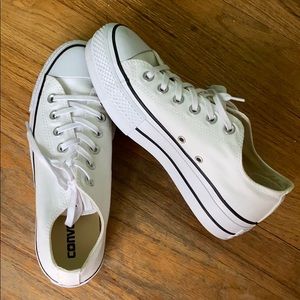 White Platform Converse